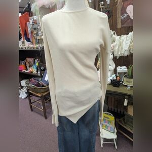 Helmut Lang Cream Ribbed Long Sleeve Shirt